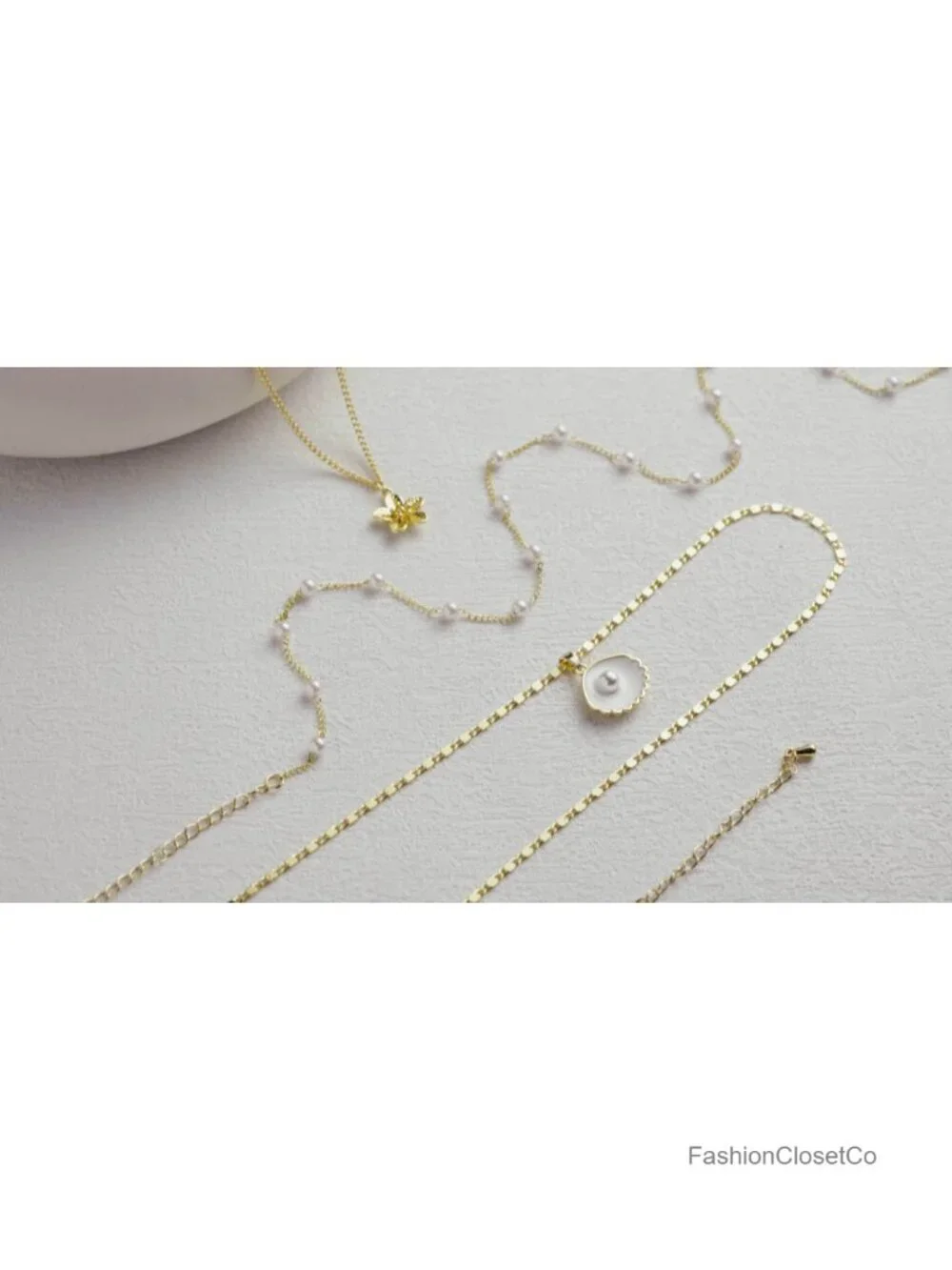 3Pc Layered Necklace Set 14K Gold Plated Fish Boho Choker